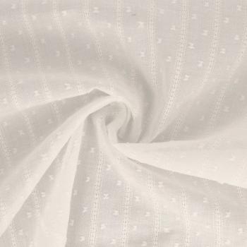 Baumwoll Voile mit Stickerei in Weiß